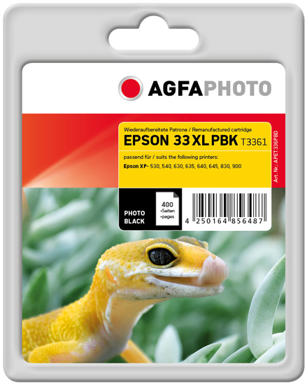 AgfaPhoto Epson Claria Premium Ink Nr.33XL photo black inkl. Chip AgfaPhoto Epson Claria Premium Ink Nr.33XL photo black inkl. Chip
