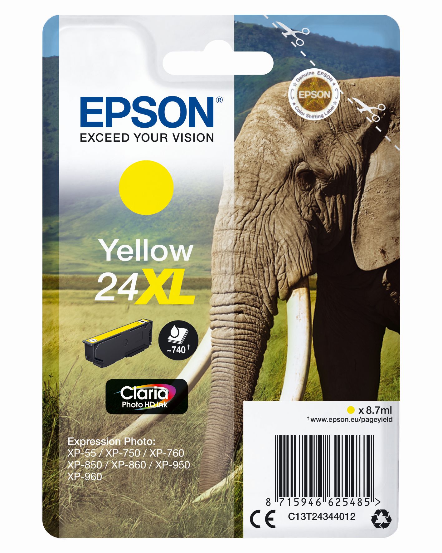 Epson Claria Ink Nr.24XL photo yell. Epson Claria Ink Nr.24XL photo yell.