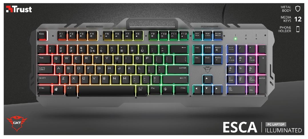 Trust GXT 853 ESCA Metal Keyboard DE