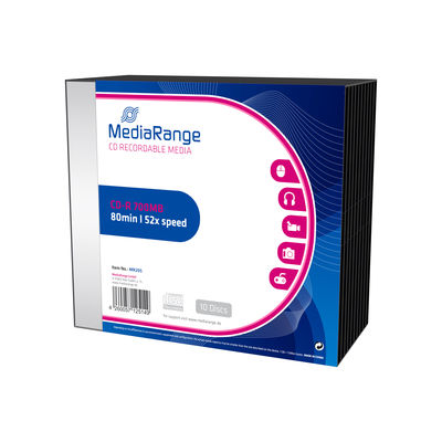 MediaRange CD-R 80min/700MB/52f Slim Case 1x10