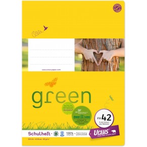URSUS GREEN Schulheft A4 FX42 mit Rahmen 40 Blatt liniert URSUS GREEN Schulheft A4 FX42 mit Rahmen 40 Blatt liniert