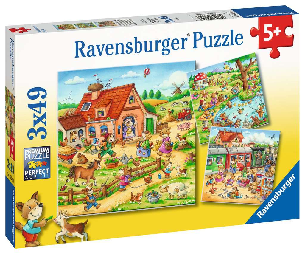 Ravensburger Puzzle - Ferien auf dem Land - 3x49 Teile