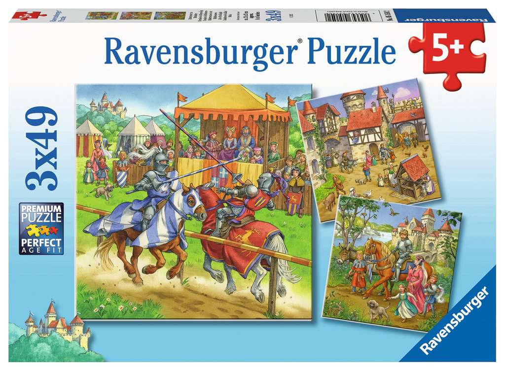 Ravensburger Puzzle - Ritterturnier im Mittelalter - 3x49 Teile