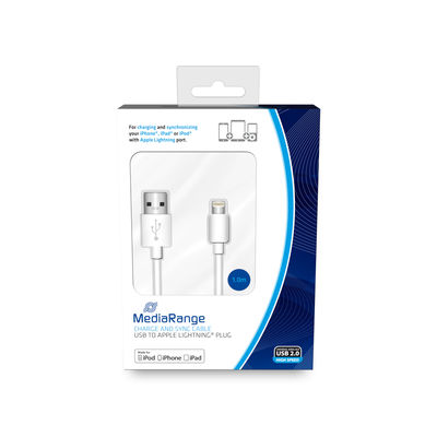 MediaRange Charge and sync Cable USB 2.0 Apple Lightning 1m white