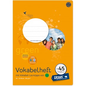 URSUS GREEN Vokabelheft A4 FX45 mit Mittelstrich 40 Blatt liniert URSUS GREEN Vokabelheft A4 FX45 mit Mittelstrich 40 Blatt liniert