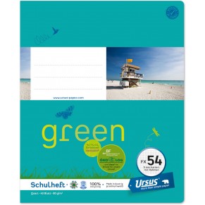 URSUS GREEN Schulheft quart FX54 mit Rahmen 40 Blatt kariert URSUS GREEN Schulheft quart FX54 mit Rahmen 40 Blatt kariert