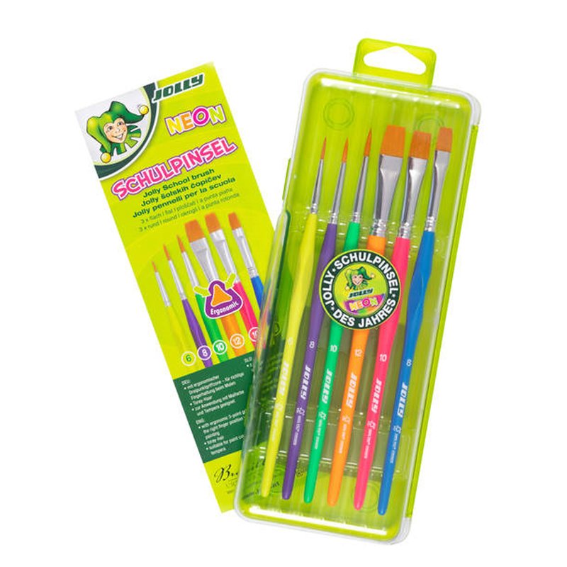 Jolly Dreikantpinselset Neon 6er Set
