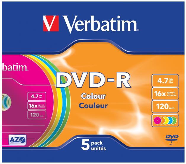 Verbatim DVD-R 4,7GB/16f Slim Case 1x5 Verbatim DVD-R 4,7GB/16f Slim Case 1x5