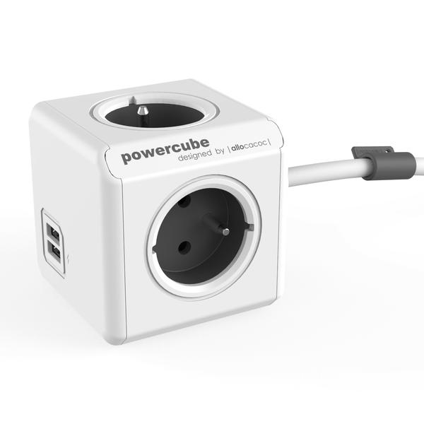 Allocacoc Powercube Extended 3m Kabel USB grau Allocacoc Powercube Extended 3m Kabel USB grau