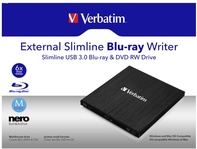 Verbatim External Slimline Blu Ray 3.0