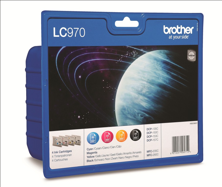 Brother Ink BK/C/M/Y 1 x 300 Seiten, 3 x 350 Seiten Brother Ink BK/C/M/Y 1 x 300 Seiten, 3 x 350 Seiten