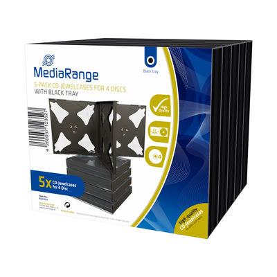 MediaRange CD Jewelcase für 4 Discs schwarz 1x5