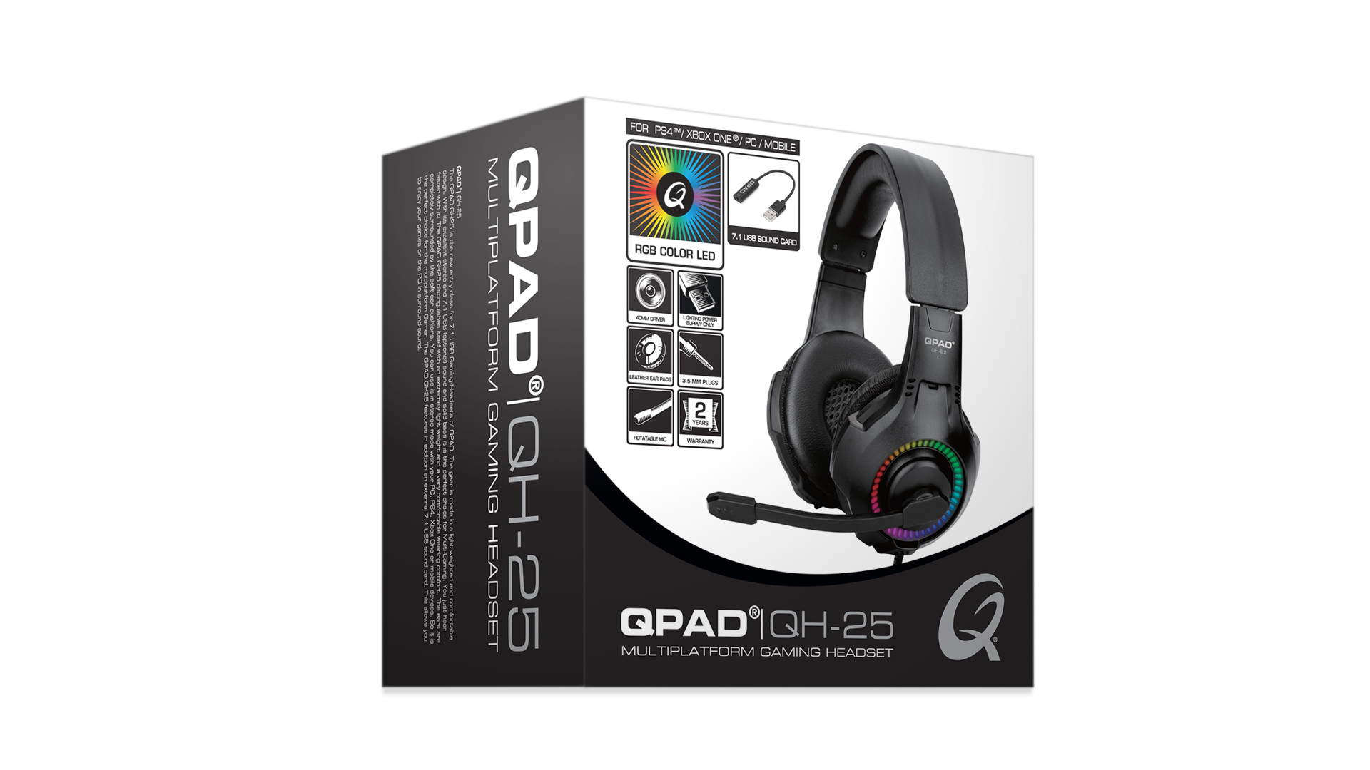 Qpad Multiplatform Gaming Headset 7.1 USB Gaming Headset