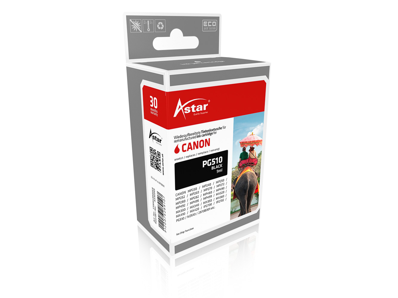 Astar Canon Ink black PG510 9ml inkl. Chip Astar Canon Ink black PG510 9ml inkl. Chip