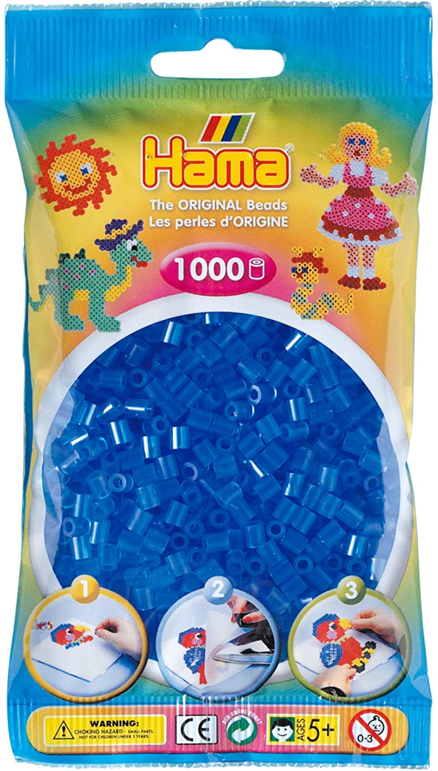 HAMA Bügelperlen im Beutel - 1.000 Stück - 207-15 transparent blau