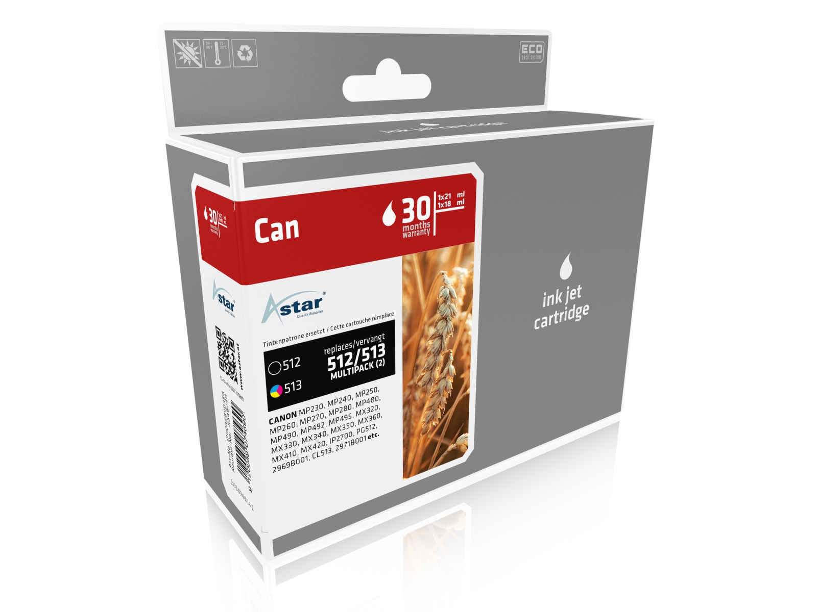 Astar Canon Ink black/color PG512/CL513 1x2 Astar Canon Ink black/color PG512/CL513 1x2