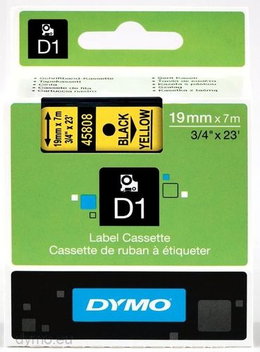 DYMO D1-Schriftband 19mm x 7m schwarz auf gelb