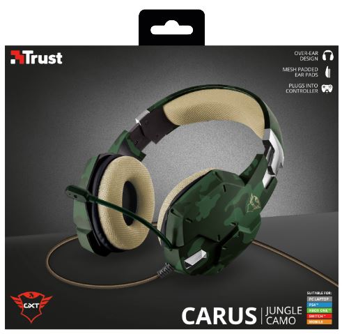 Trust GXT 322C CARUS Gaming Headset green camouflage