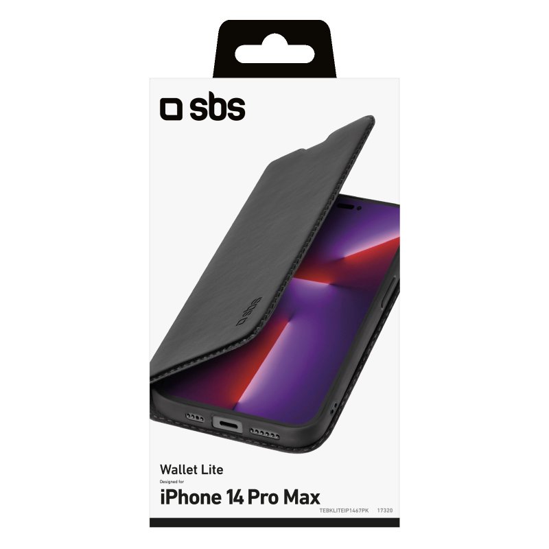 SBS Bookcase Wallet lite iPhone 14 Pro Max black