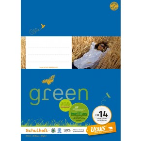 URSUS FX14 GREEN Schulheft A4 mit Rahmen 20 Blatt kariert URSUS FX14 GREEN Schulheft A4 mit Rahmen 20 Blatt kariert