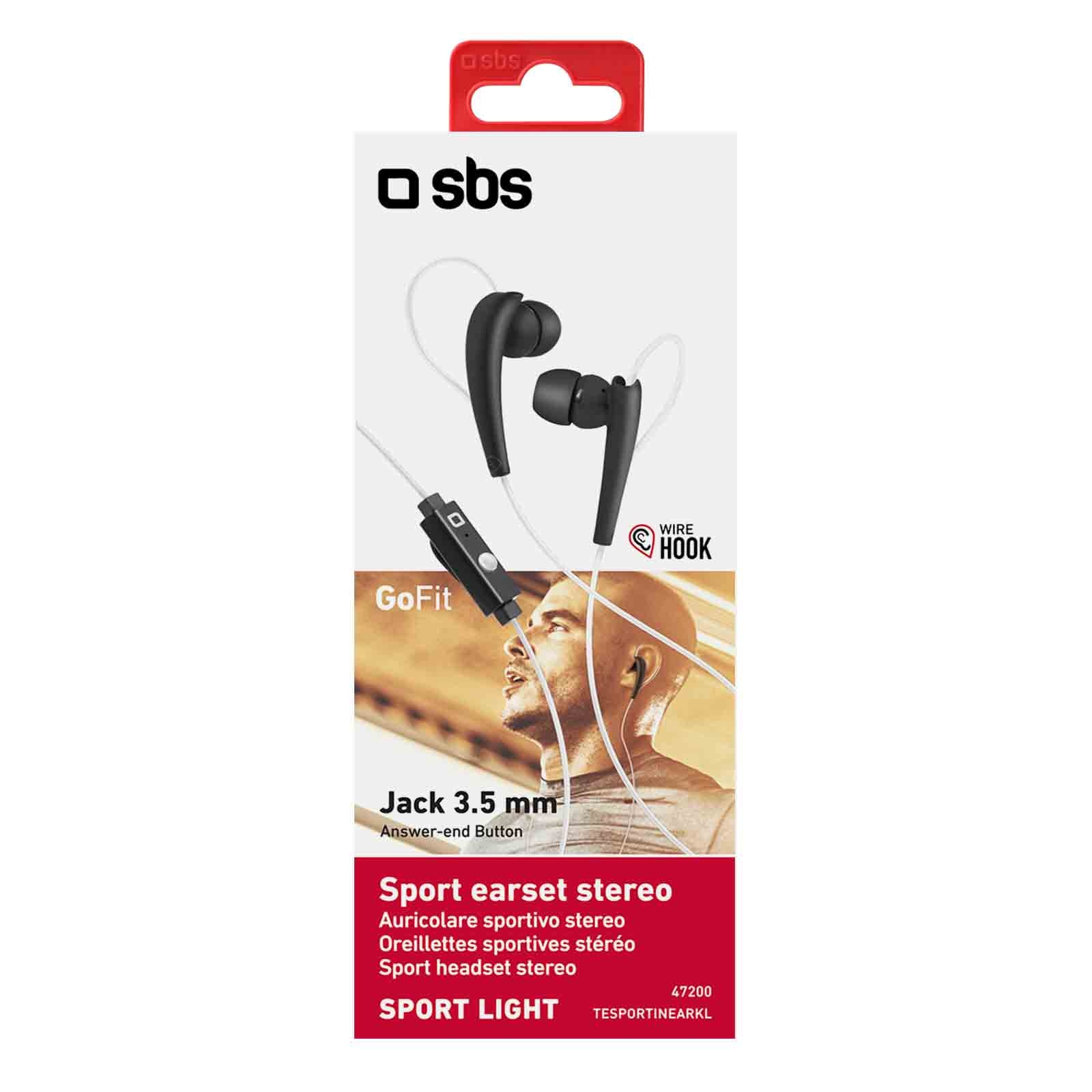 SBS Light sport in-ear Earset black