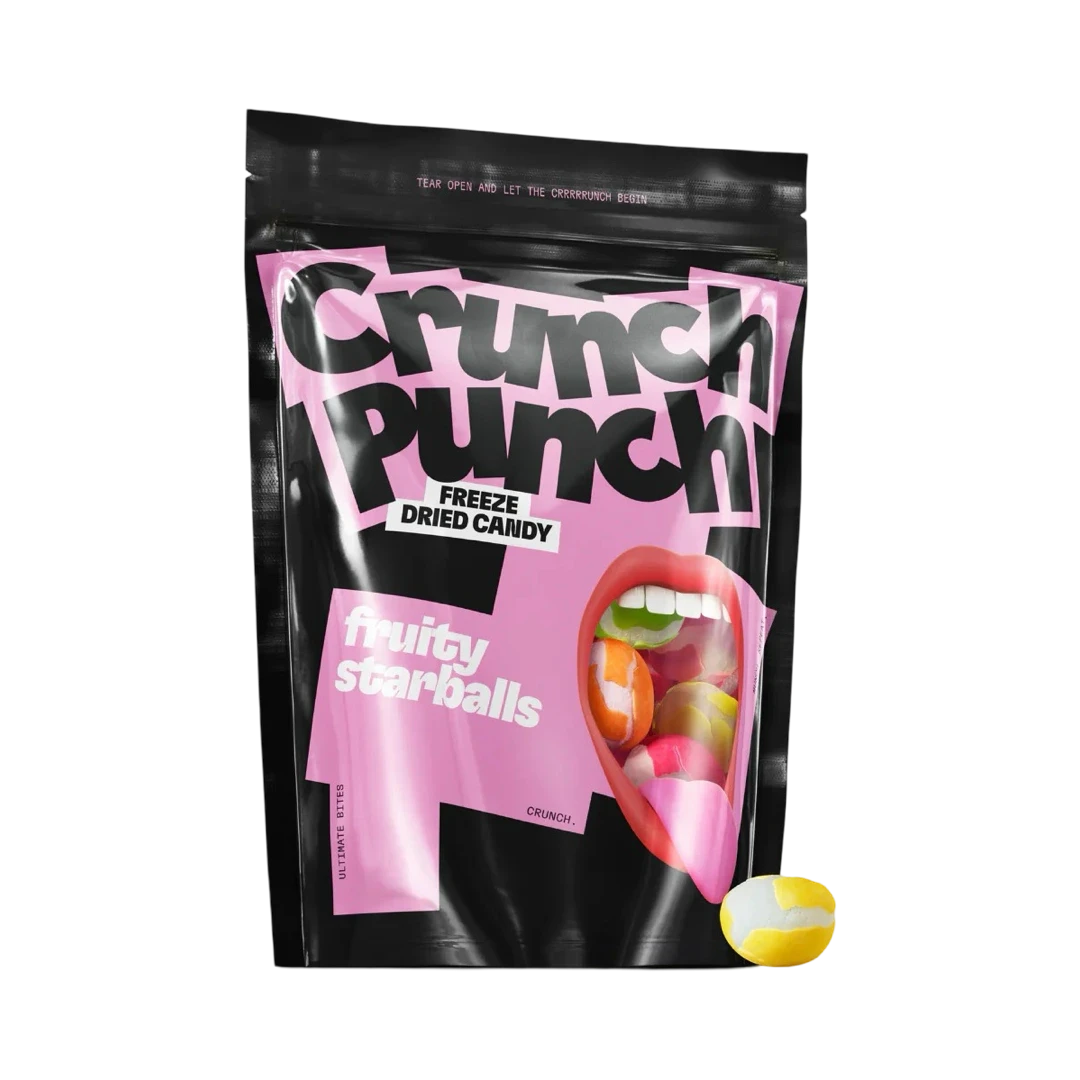 Crunch Punch - Freeze Dried Candy - Fruity Starballs 50g Crunch Punch - Freeze Dried Candy - Fruity Starballs 50g