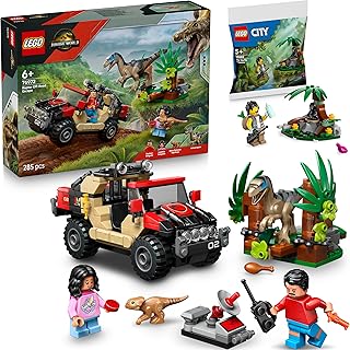 Lego Jurassic World 76972 Raptor: Verfolgungsjagd mit dem Geländewagen