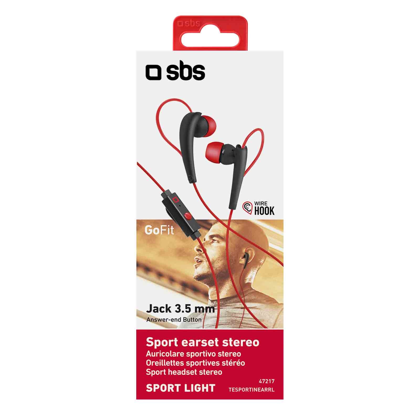 SBS Light sport in-ear Earset red