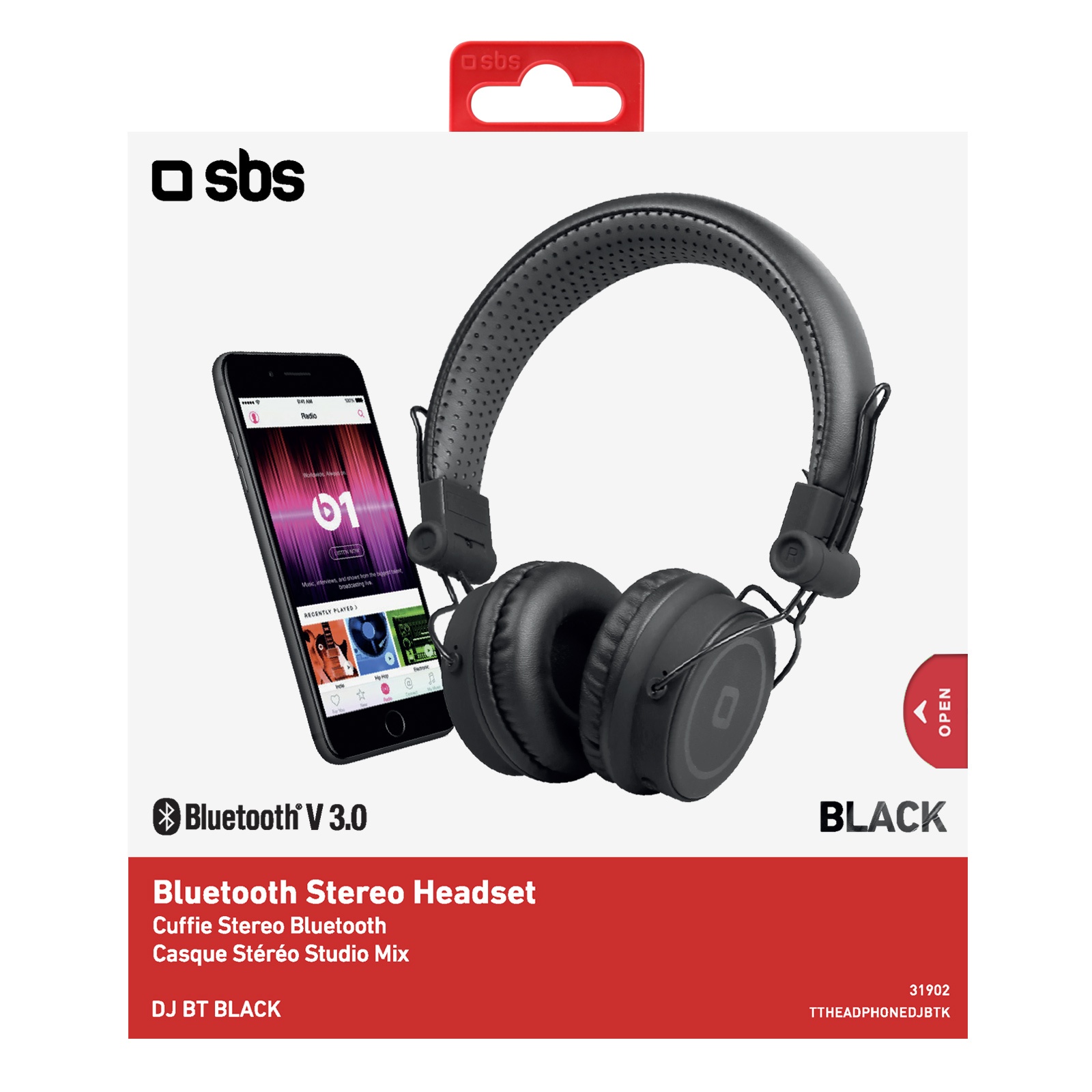 SBS DJ Stereo Headphone Bluetooth black