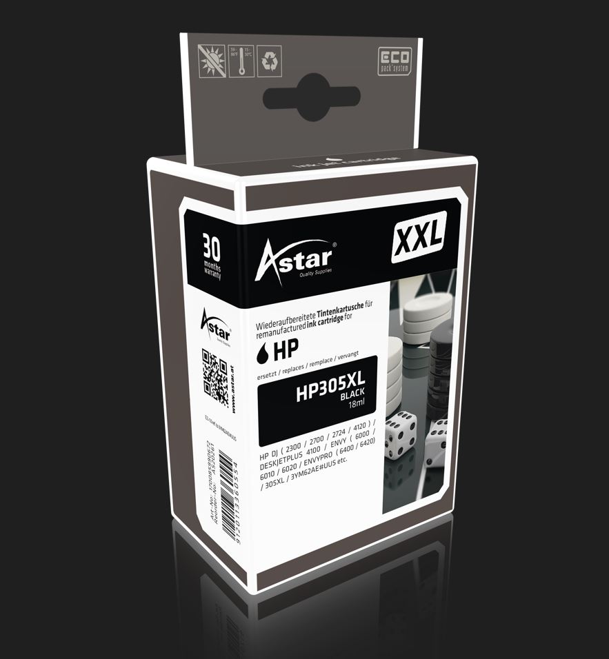 Astar HP Ink Nr.305XXL black 700 Seiten inkl. Chip Astar HP Ink Nr.305XXL black 700 Seiten inkl. Chip