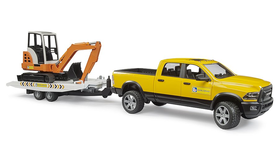 Bruder 02546 - RAM 2500 Power Wagon Rental Service+Anhänger+Minibagger Bruder 02546 - RAM 2500 Power Wagon Rental Service+Anhänger+Minibagger