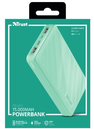 Trust PRIMO Powerbank 15.000mAh mint Trust PRIMO Powerbank 15.000mAh mint
