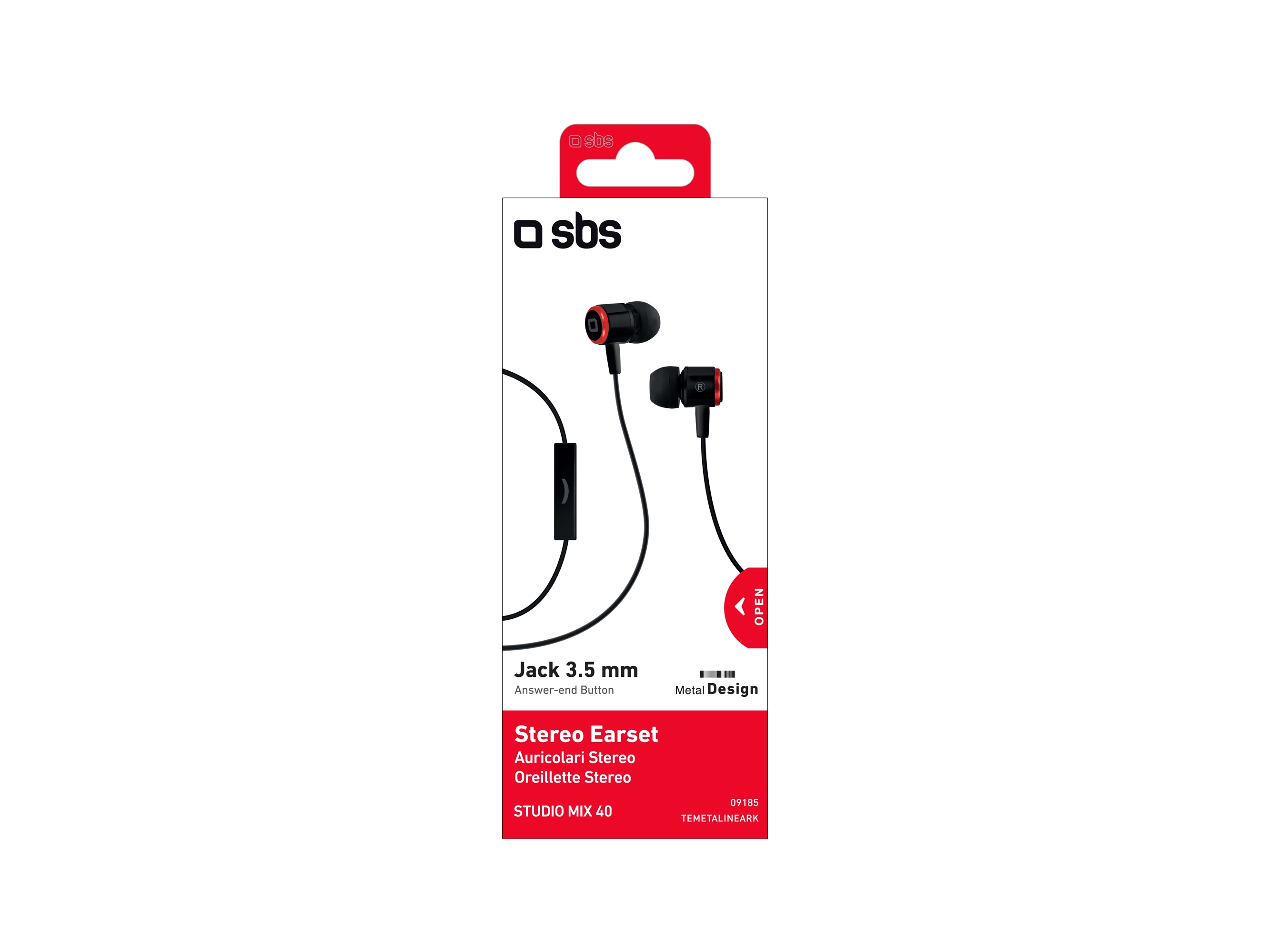 SBS In-ear stereo Earset Studiomix 40 black