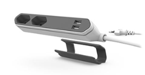 Allocacoc Powerbar grau inkl. USB Anschluss Allocacoc Powerbar grau inkl. USB Anschluss