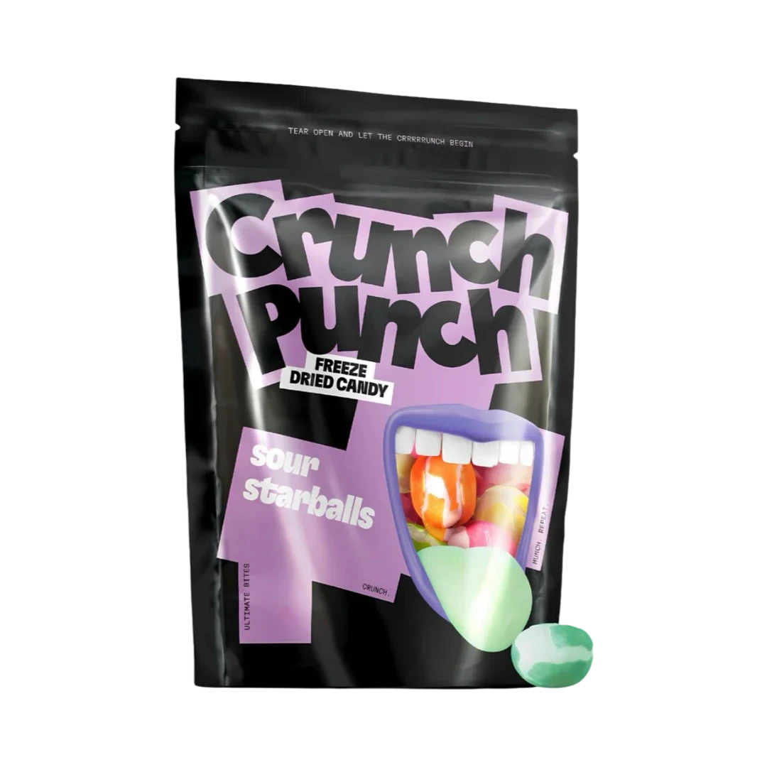 Crunch Punch - Freeze Dried Candy - Sour Starballs 50g Crunch Punch - Freeze Dried Candy - Sour Starballs 50g