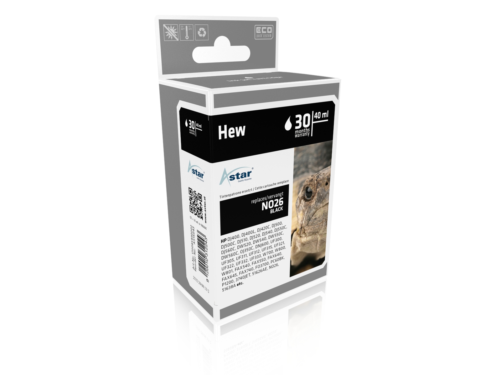Astar HP Ink Nr.26 black 40ml inkl. Chip Astar HP Ink Nr.26 black 40ml inkl. Chip