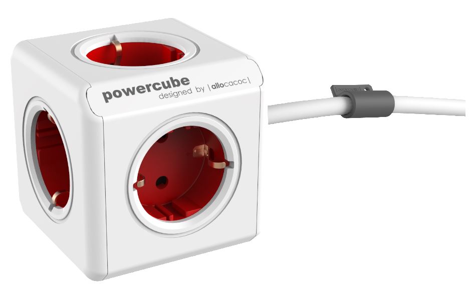 Allocacoc Powercube Extended 1,5m Kabel rot Allocacoc Powercube Extended 1,5m Kabel rot