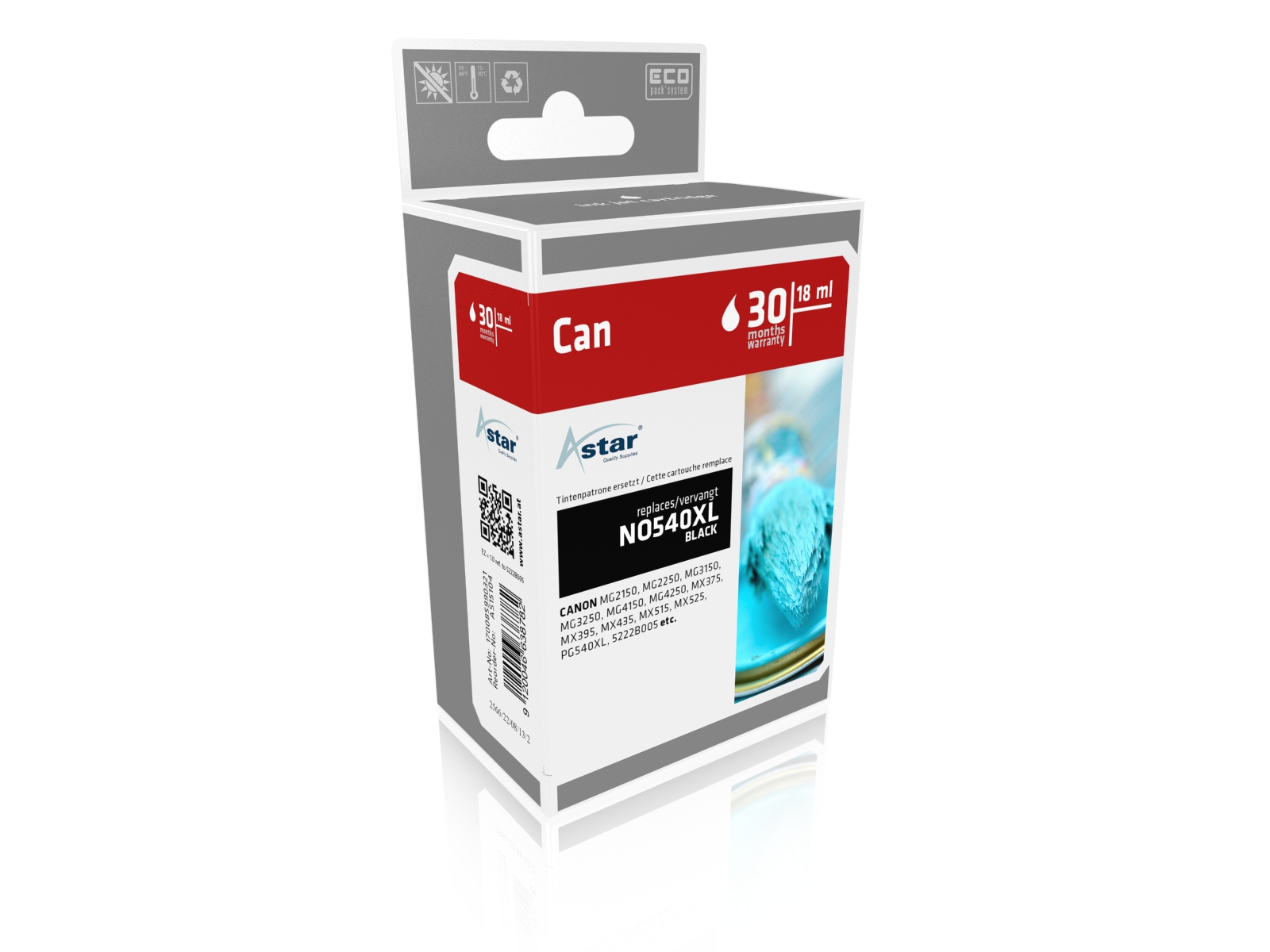 Astar Canon Ink black XL PG540XL 600 Seiten Astar Canon Ink black XL PG540XL 600 Seiten