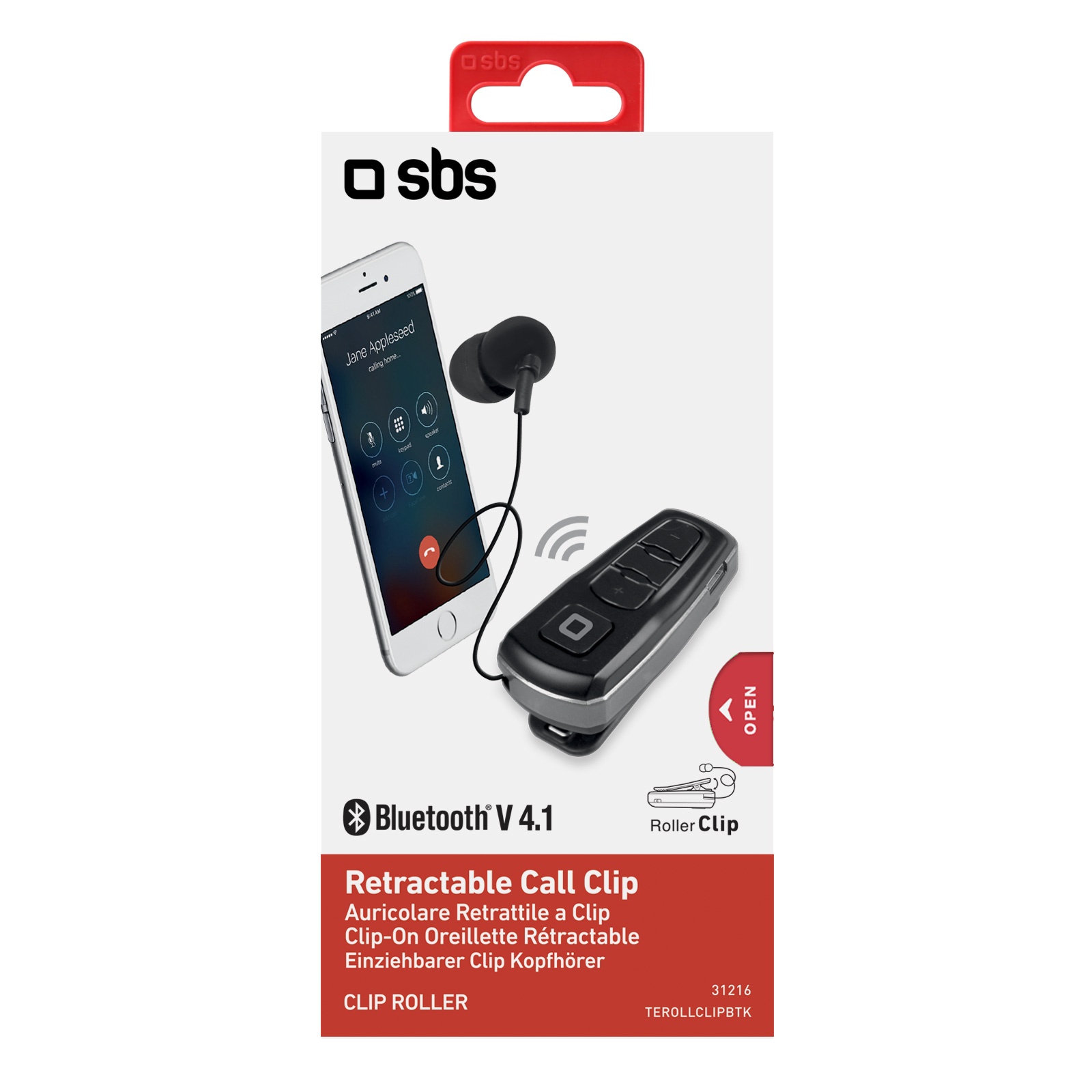 SBS Bluetooth Earphone with Cable black