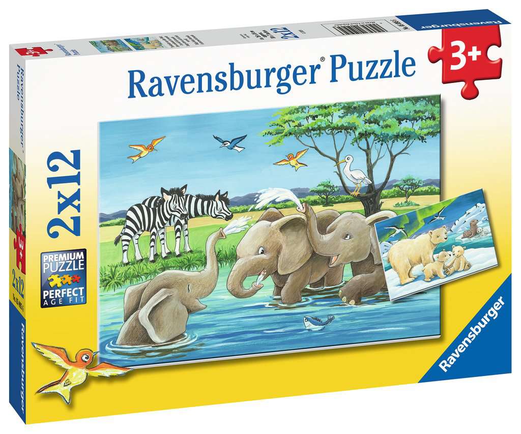 Ravensburger Puzzle - Tierkinder aus aller Welt - 2x12 Teile