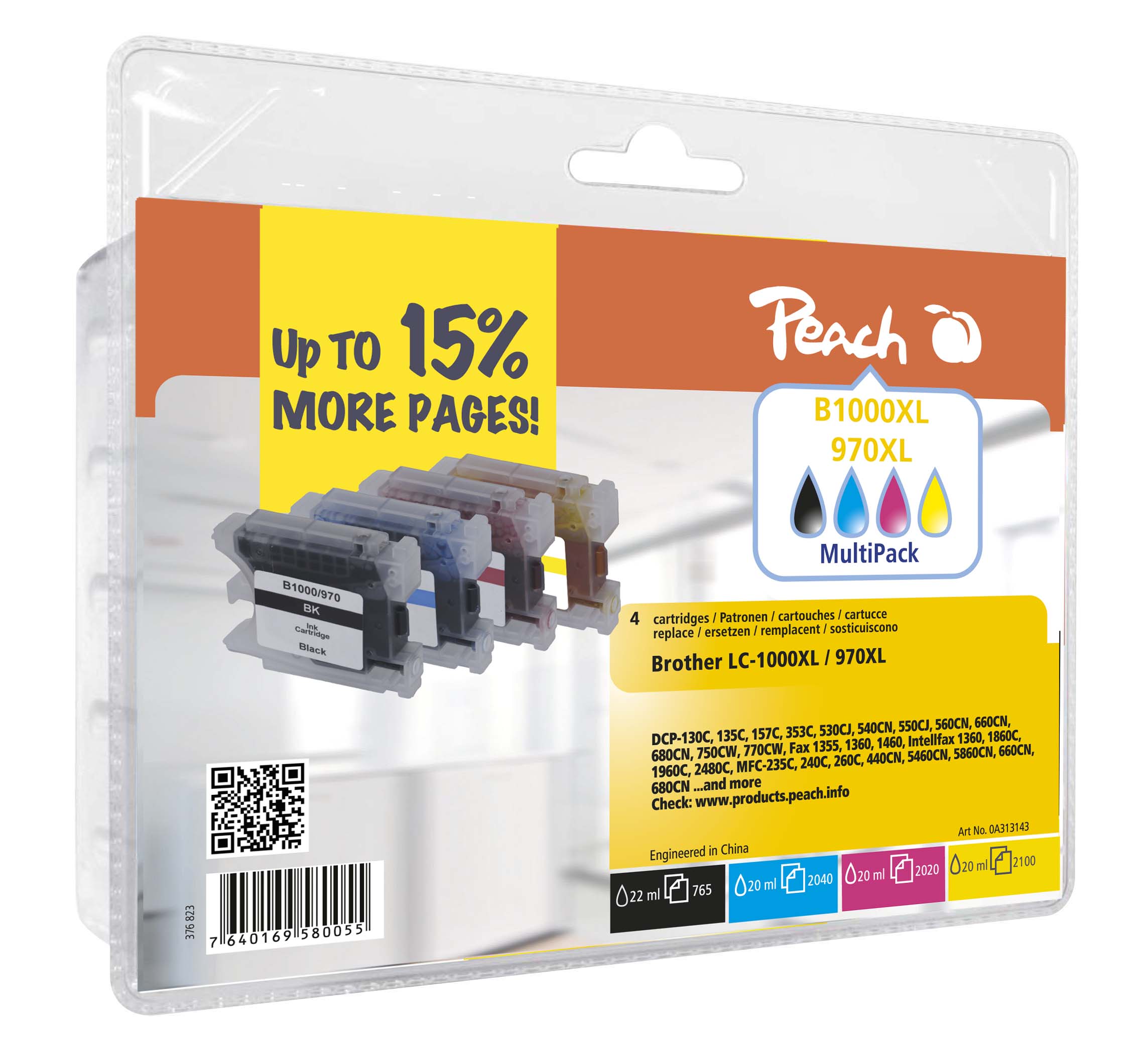 Tinte Peach Brother LC1000XL/970XL Multipack PI500-10 BLISTER