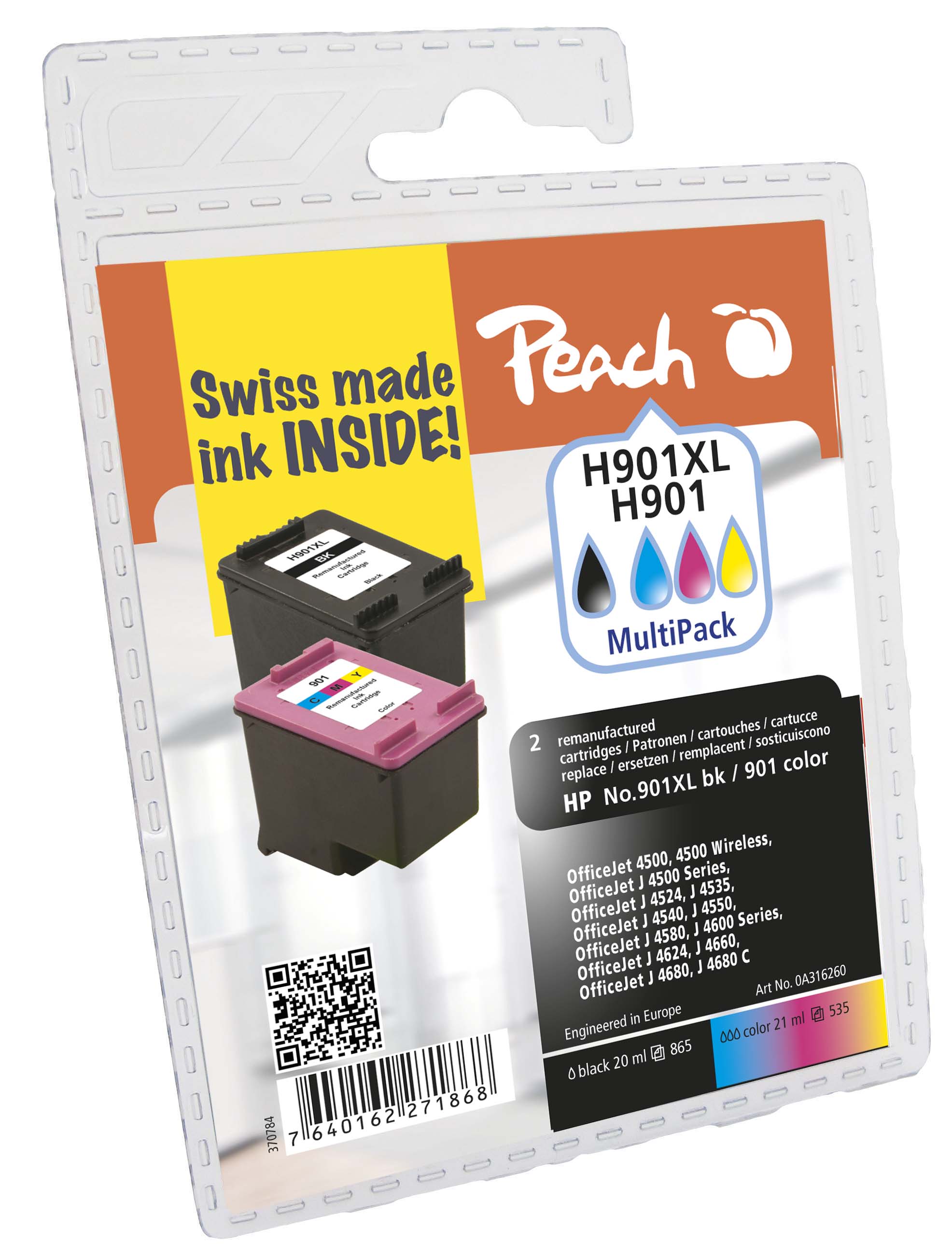 Tinte Peach HP Nr.901XL/901 Multipack PI300-401 BLISTER