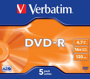 Verbatim DVD-R 4,7GB/16f JC 1x5 Verbatim DVD-R 4,7GB/16f JC 1x5