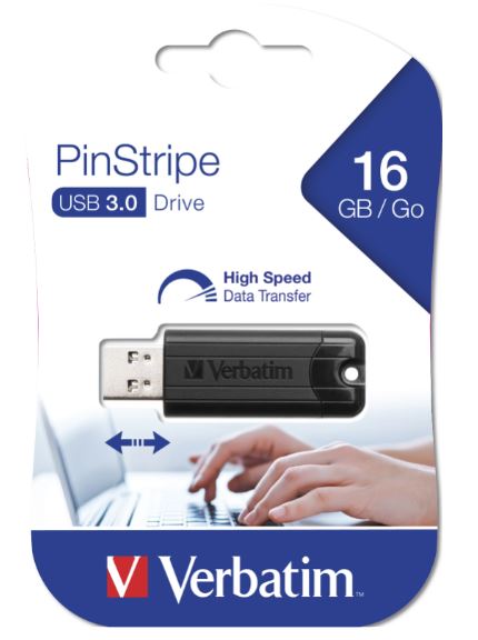 Verbatim USB Stick Pinstripe black 16GB 3.0 Verbatim USB Stick Pinstripe black 16GB 3.0