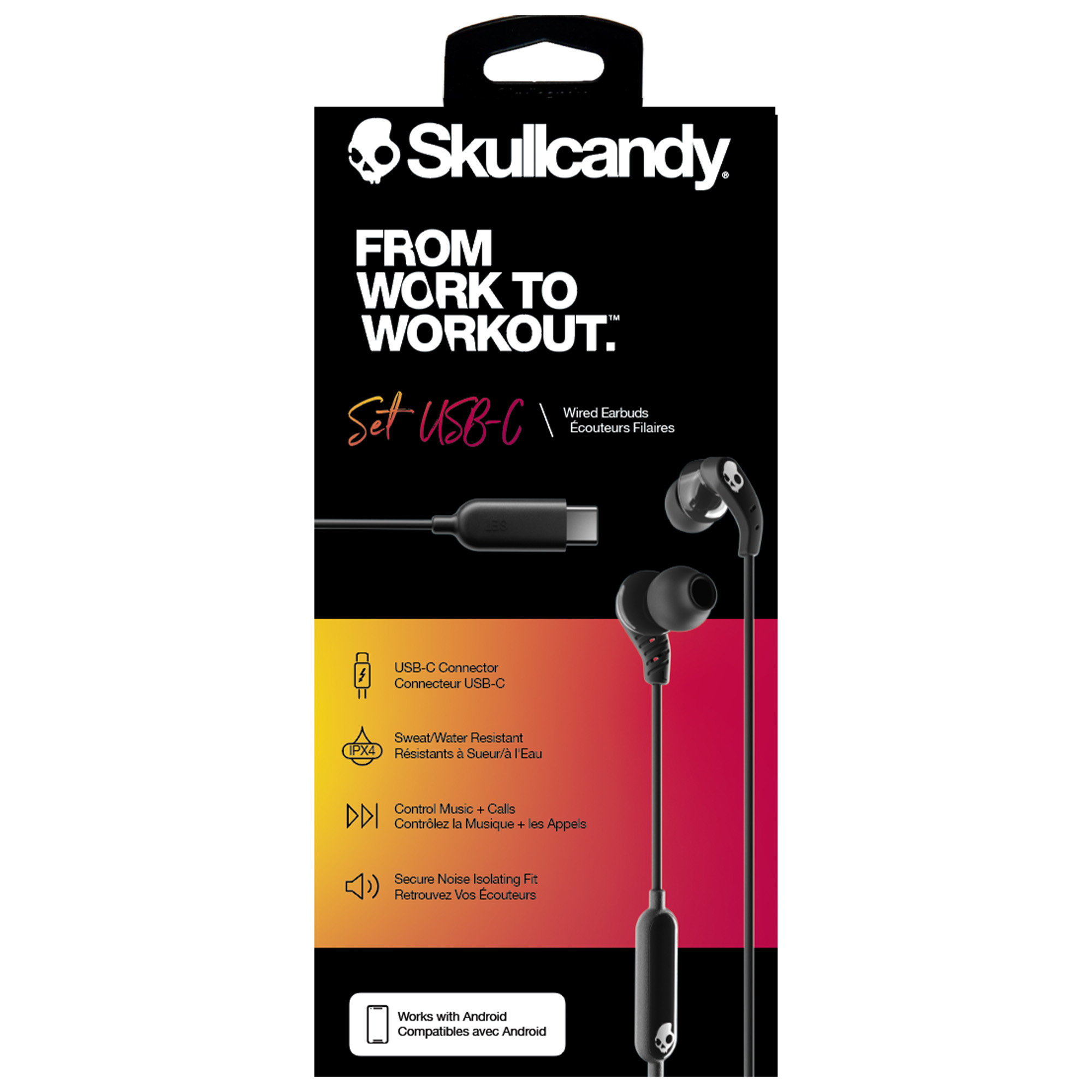 Skullcandy SET IN-EAR W/MIC 1 + USBC TRUE BLACK