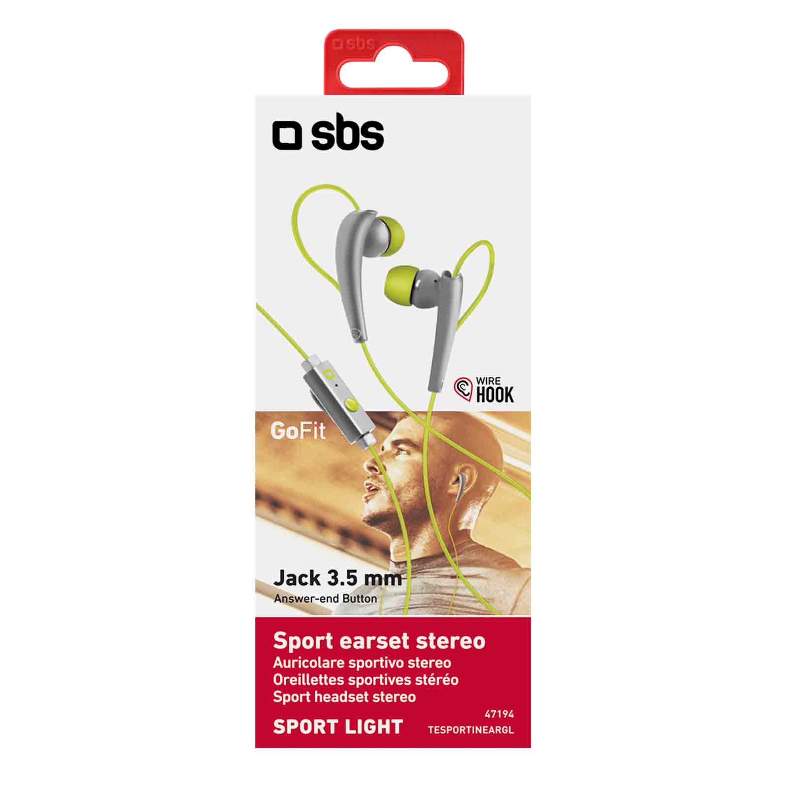 SBS Light sport in-ear Earset acid green