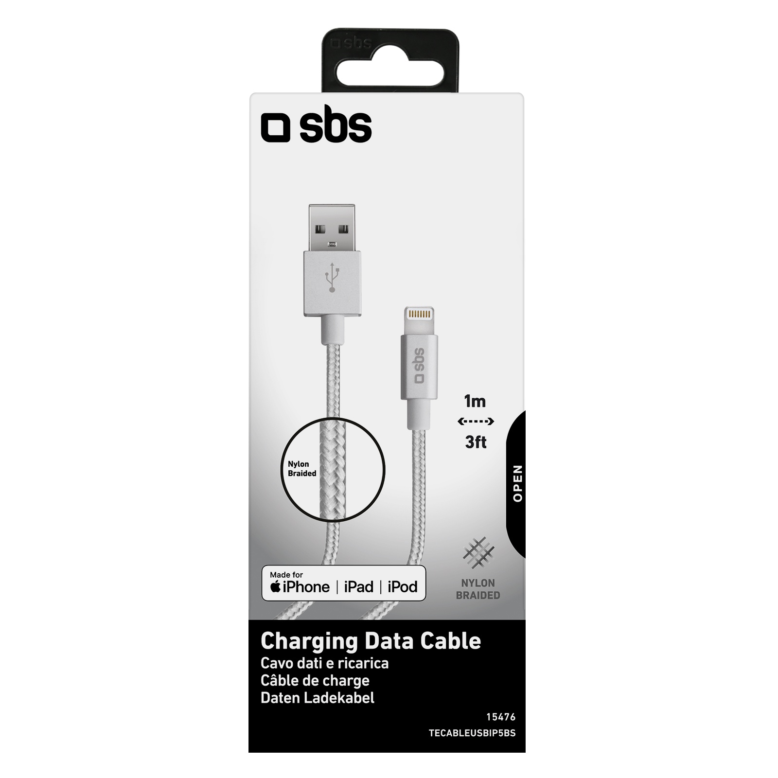 SBS USB Lightning MFI Cable 1m silver SBS USB Lightning MFI Cable 1m silver