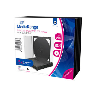 MediaRange CD Jewelcase für 2 Discs schwarz 1x5