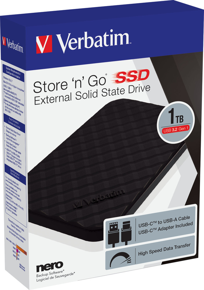 Verbatim SSD Store´n´Go USB-C Type USB 3.2 GEN1 1TB black