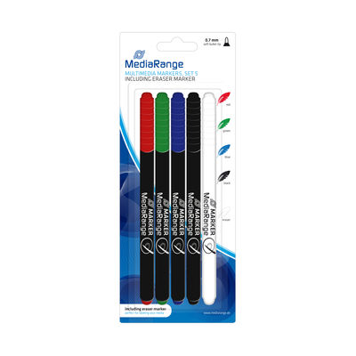 MediaRange Multimedia Markerset, mit Löschstift, 5er Set